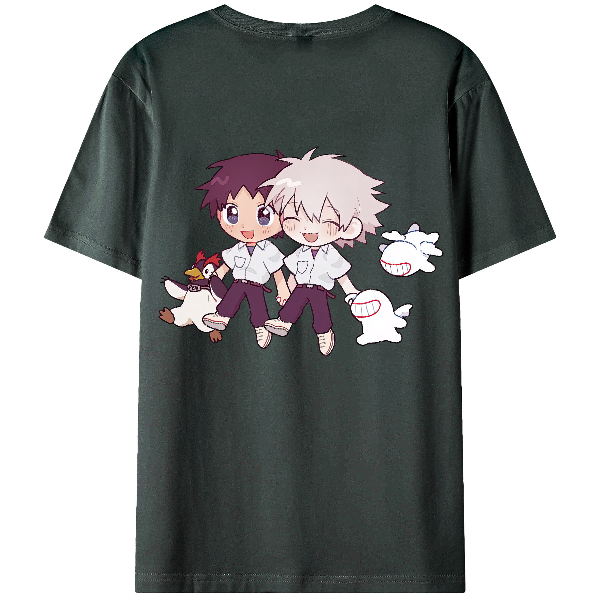 （画像用） EVA 新世紀エヴァンゲリオン 綿100％ メンズ半袖Tシャツ（バックプリント） 通気性